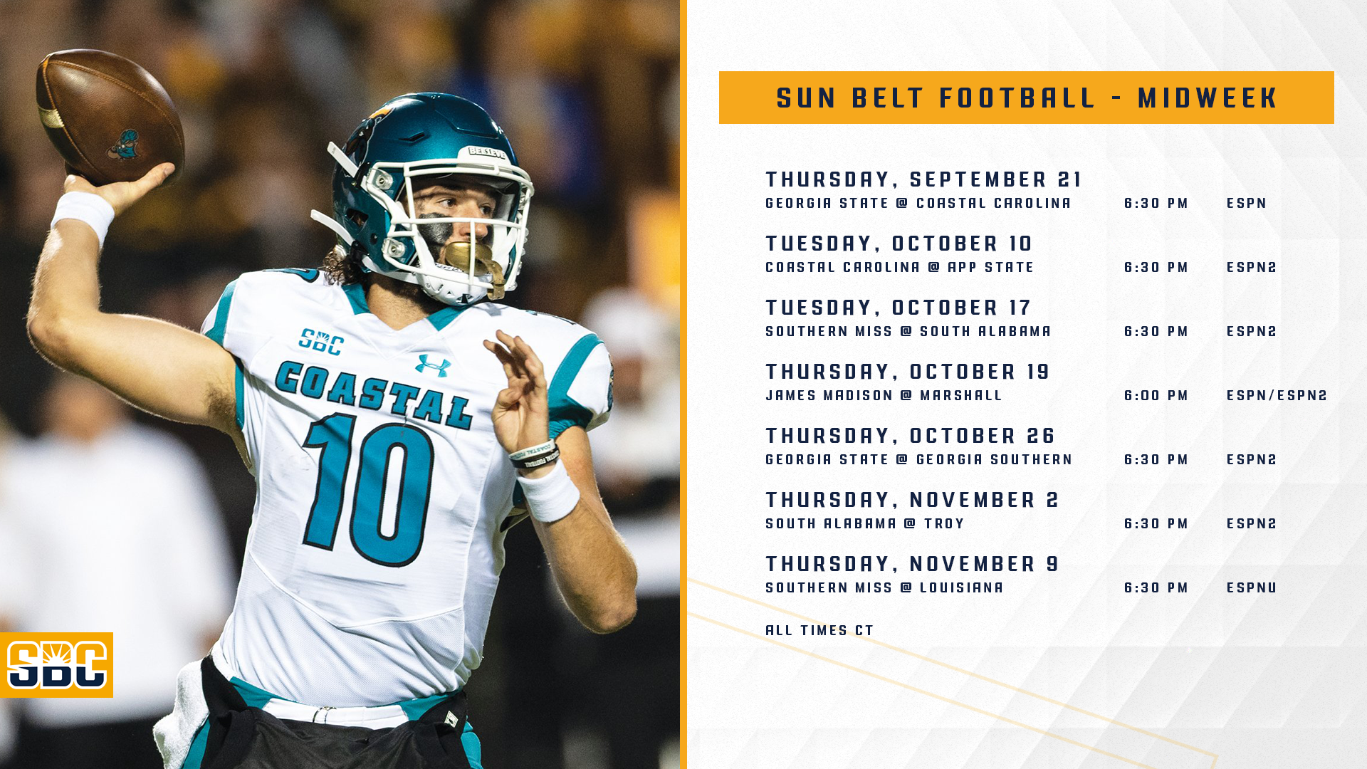 Sun Belt & ESPN Announce Updates to 2023 Football Schedule - Sun Belt  Conference